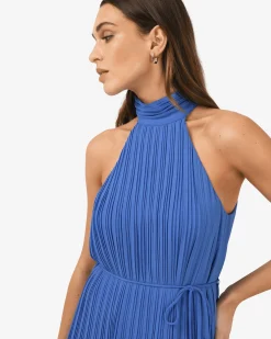 Forcast Shelly Chiffon Pleated Dress Periwinkle Online