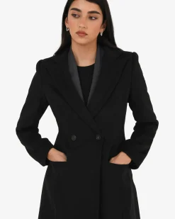 Forcast Skylar Hourglass Coat Black Discount