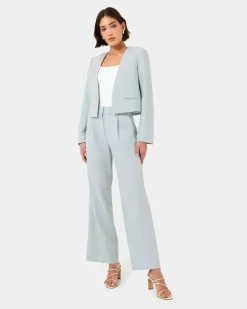 Forcast Sofia Cropped Blazer Baby Blue Online