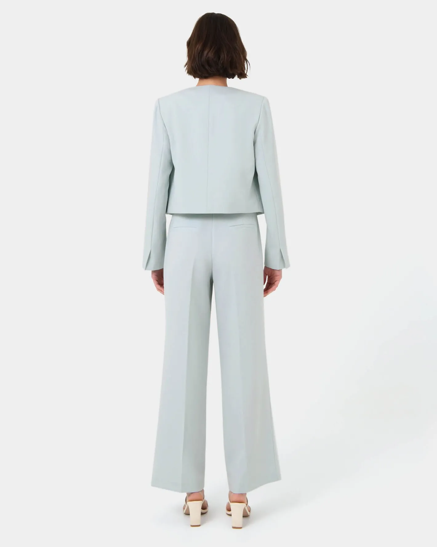 Forcast Sofia Cropped Blazer Baby Blue Online