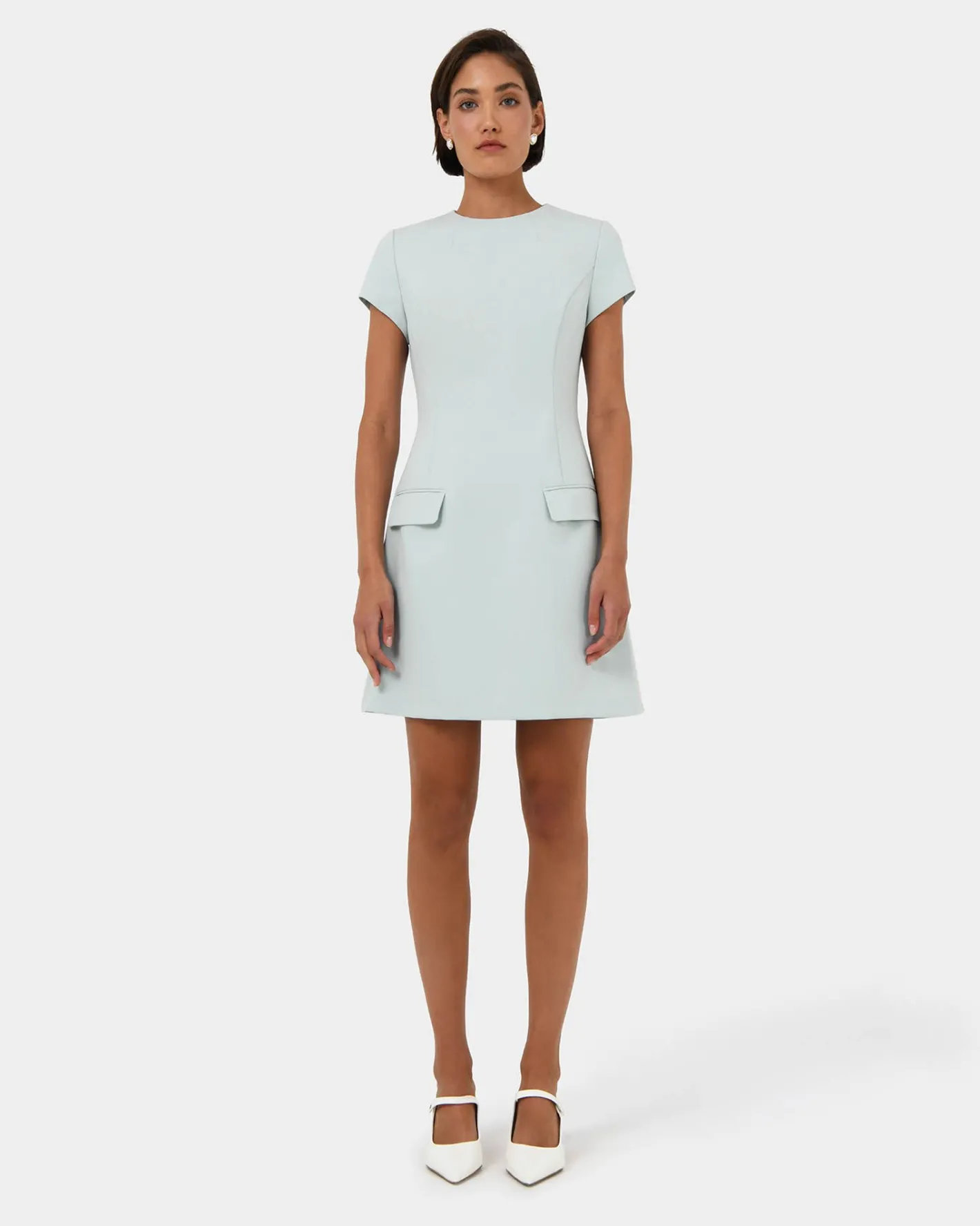 Forcast Sofia Panel Tailored Dress Baby Blue Hot
