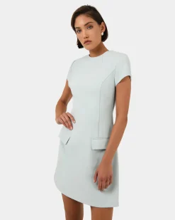 Forcast Sofia Panel Tailored Dress Baby Blue Hot