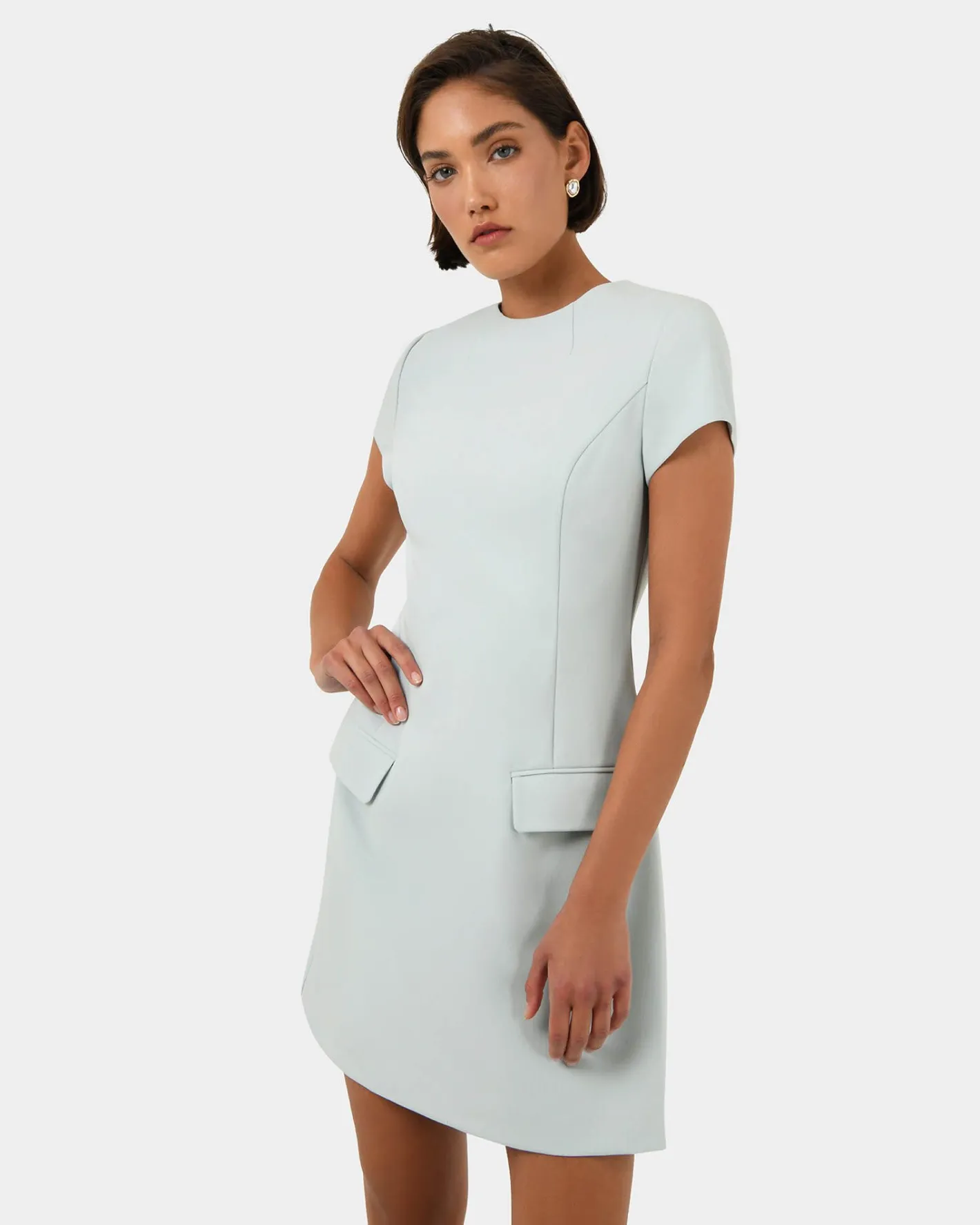 Forcast Sofia Panel Tailored Dress Baby Blue Hot