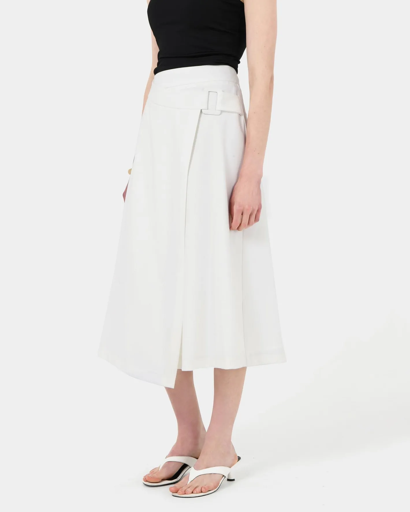 Forcast Sofia Wrap Midi Skirt Ivory Discount