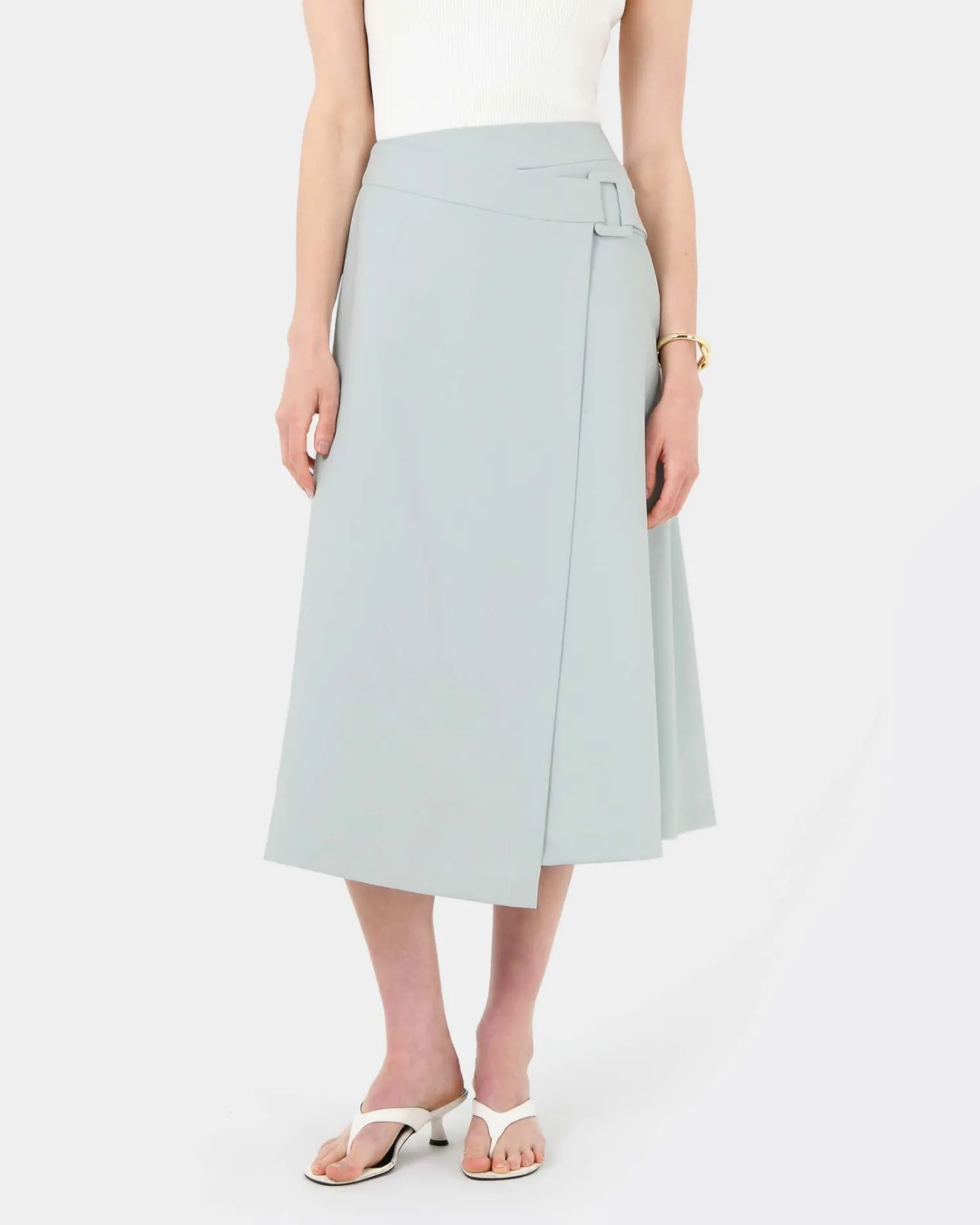 Forcast Sofia Wrap Midi Skirt Baby Blue