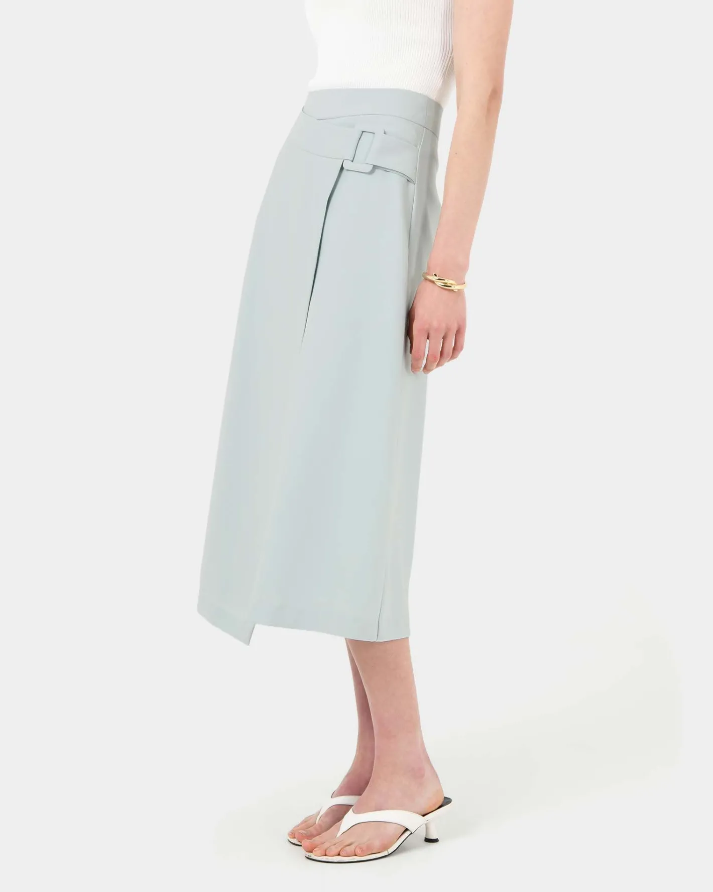 Forcast Sofia Wrap Midi Skirt Baby Blue