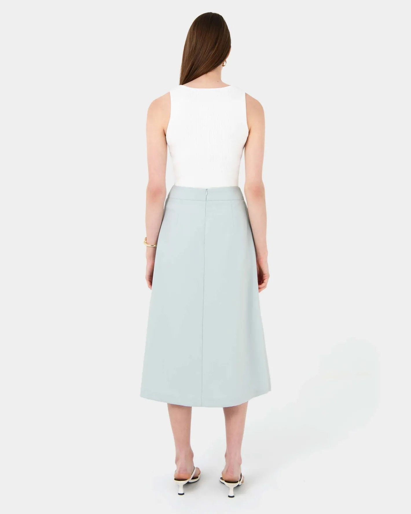 Forcast Sofia Wrap Midi Skirt Baby Blue