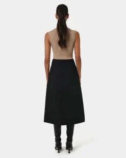 Forcast Sofia Wrap Midi Skirt Black Online