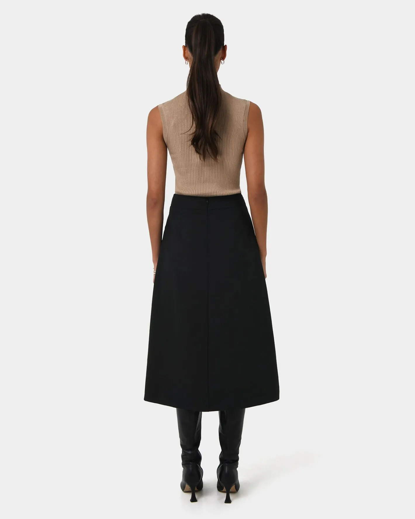 Forcast Sofia Wrap Midi Skirt Black Online