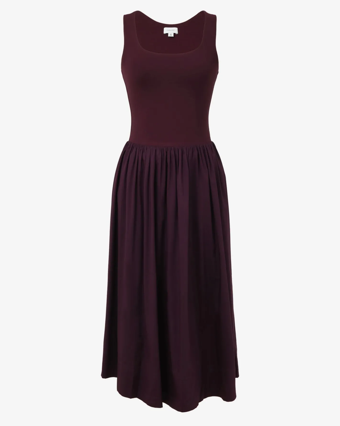 Forcast Soho Cotton & Knit Midi Dress Aubergine Hot