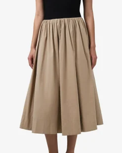 Forcast Soho Cotton & Knit Midi Dress Black & Camel Outlet
