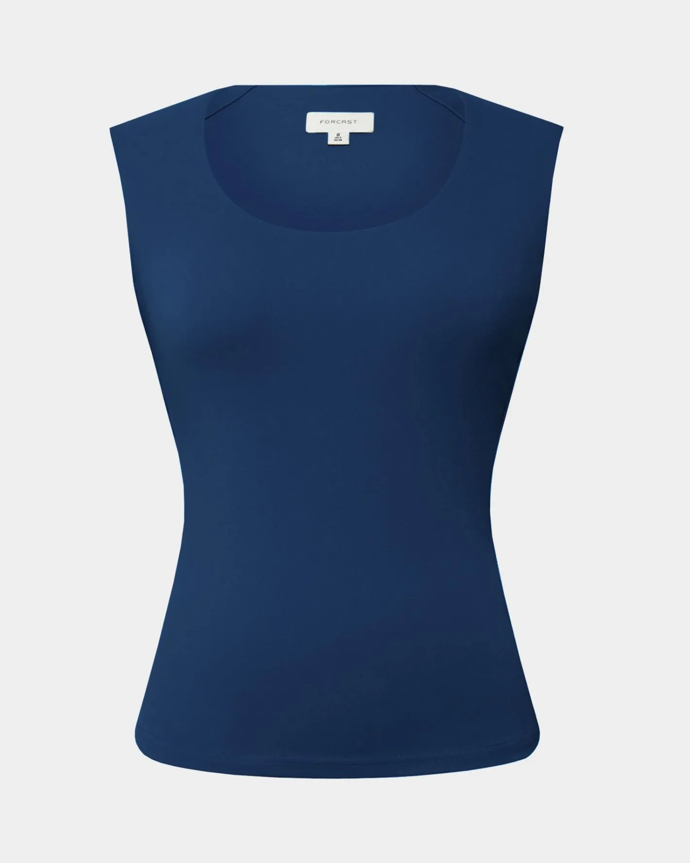 Forcast Soho Rounded Square Neck Top Navy Discount