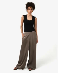 Forcast Soho Rounded Square Neck Top Black