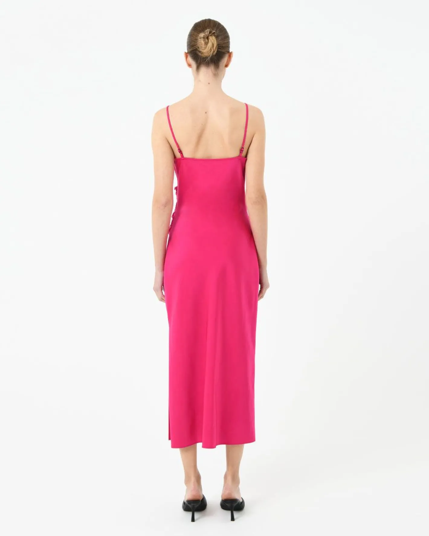 Forcast Staria Draped Camisole Dress Fuchsia New