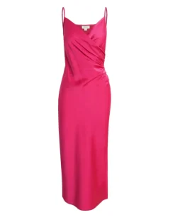 Forcast Staria Draped Camisole Dress Fuchsia New