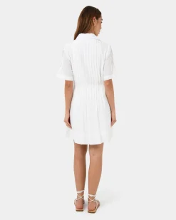 Forcast Sunshine Pleated Dress Ivory Hot