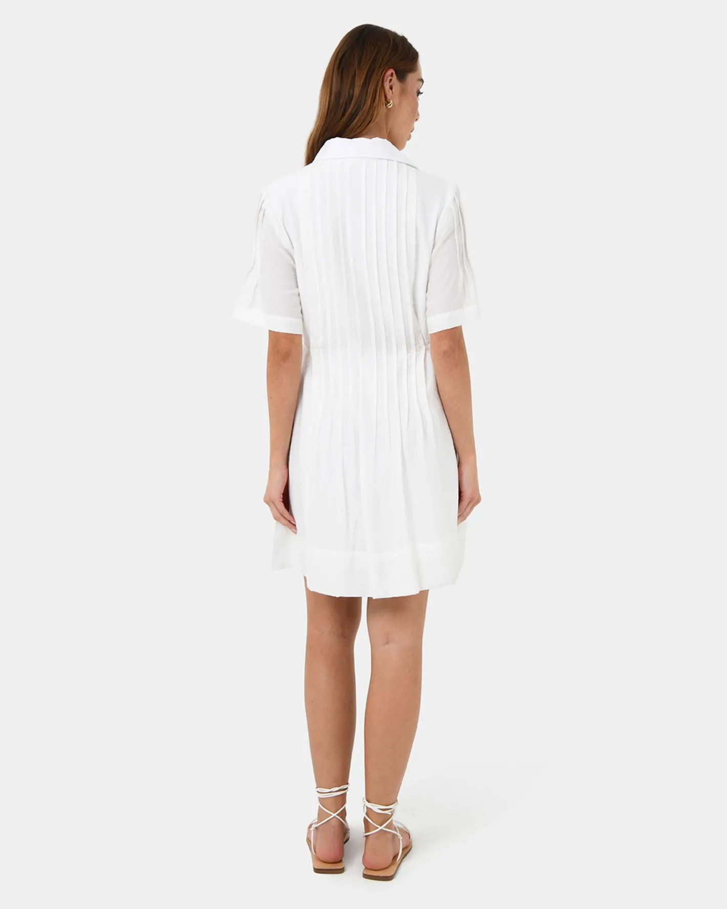 Forcast Sunshine Pleated Dress Ivory Hot