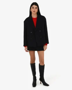 Forcast Tamara Cropped Peacoat Black Hot