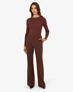 Forcast Tania Crew Neck Knit Clay Clearance