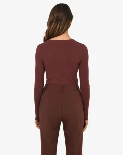 Forcast Tania Crew Neck Knit Clay Clearance