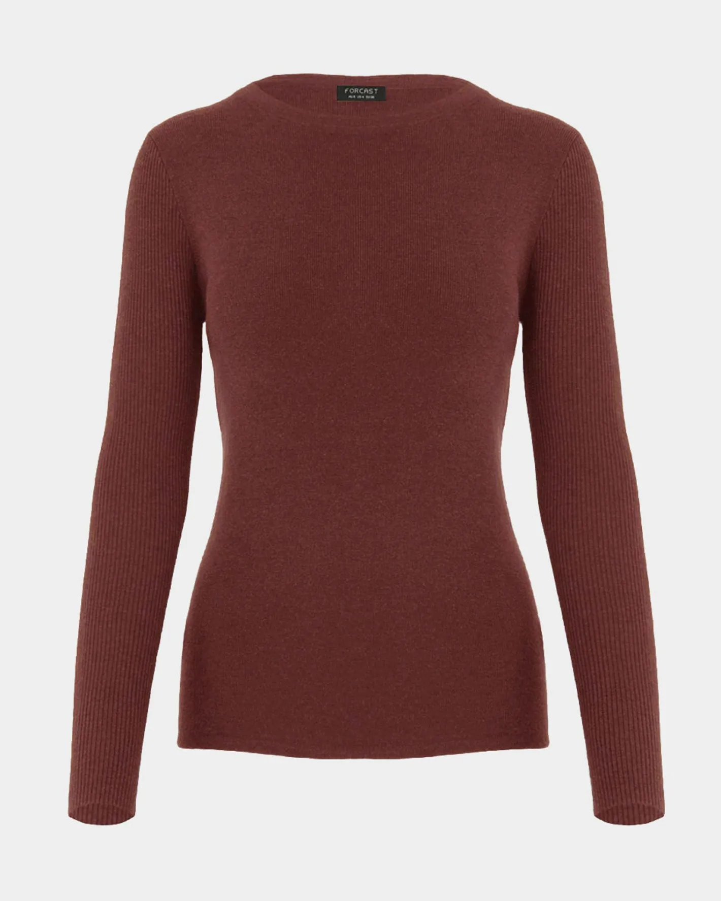 Forcast Tania Crew Neck Knit Clay Clearance