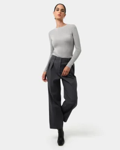 Forcast Tania Crew Neck Knit Grey Outlet