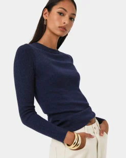 Forcast Tania Crew Neck Knit Navy