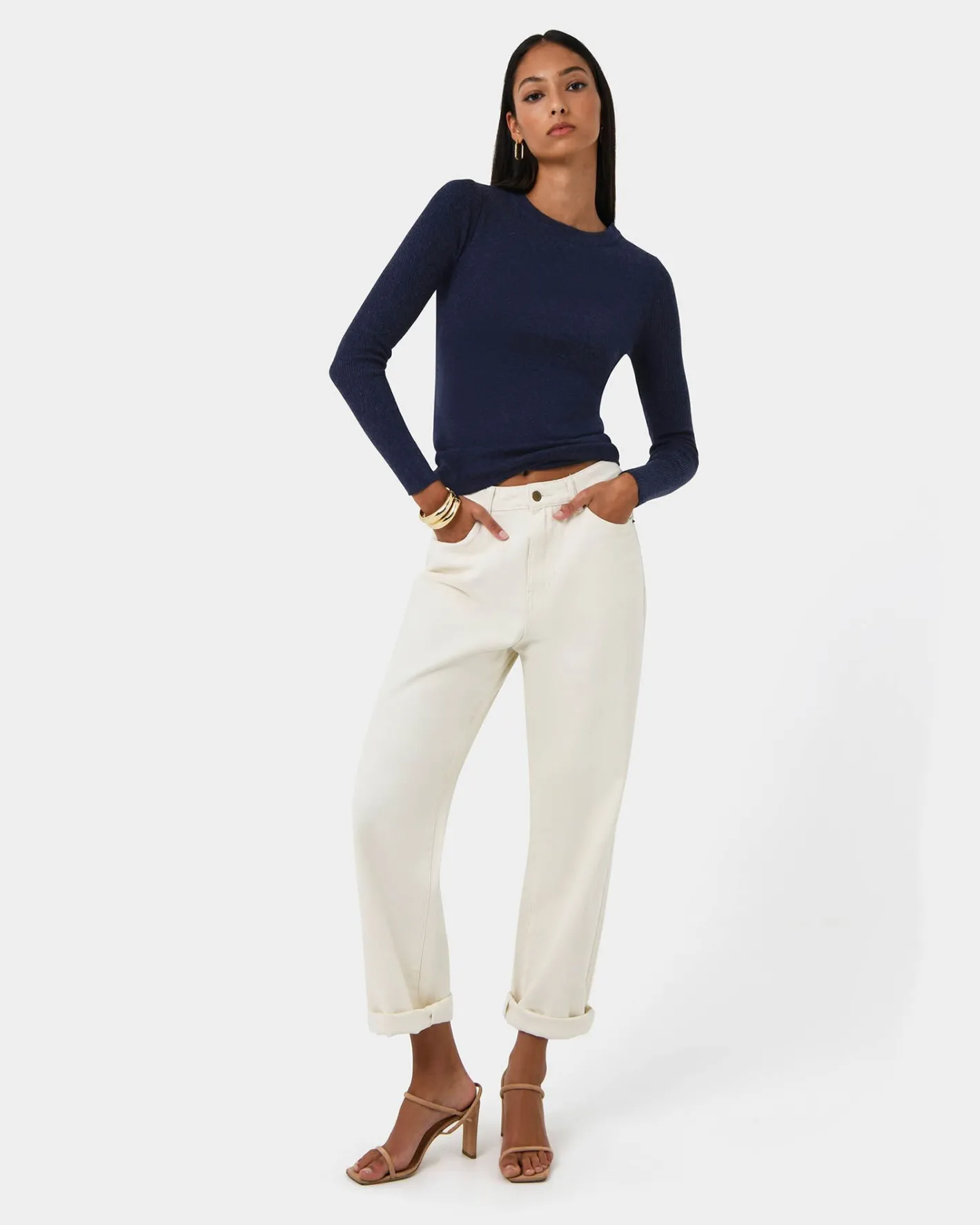 Forcast Tania Crew Neck Knit Navy