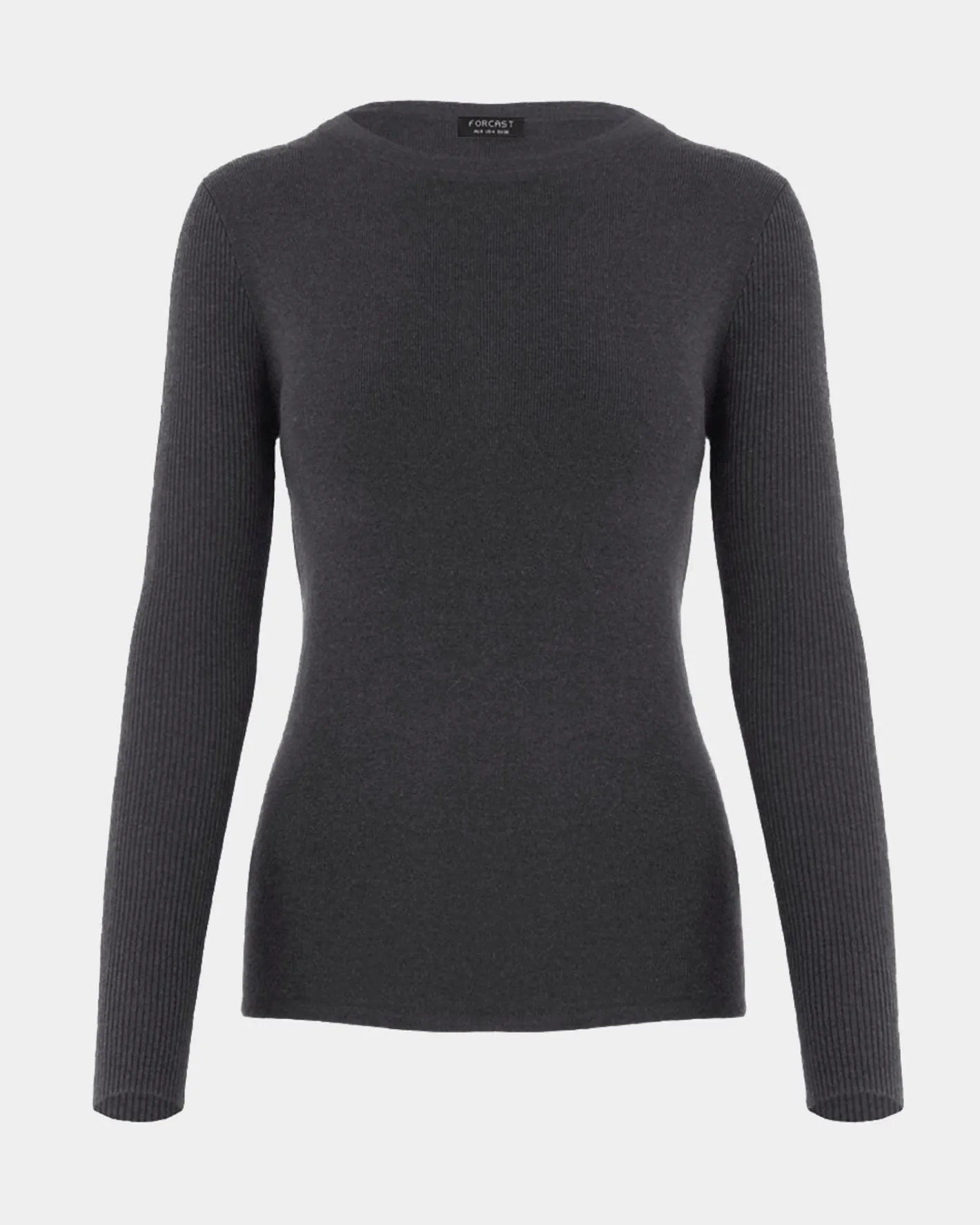 Forcast Tania Crew Neck Knit Charcoal Discount