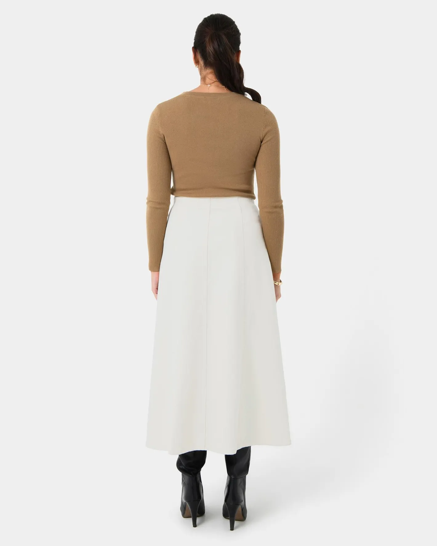 Forcast Tania Crew Neck Knit Tobacco