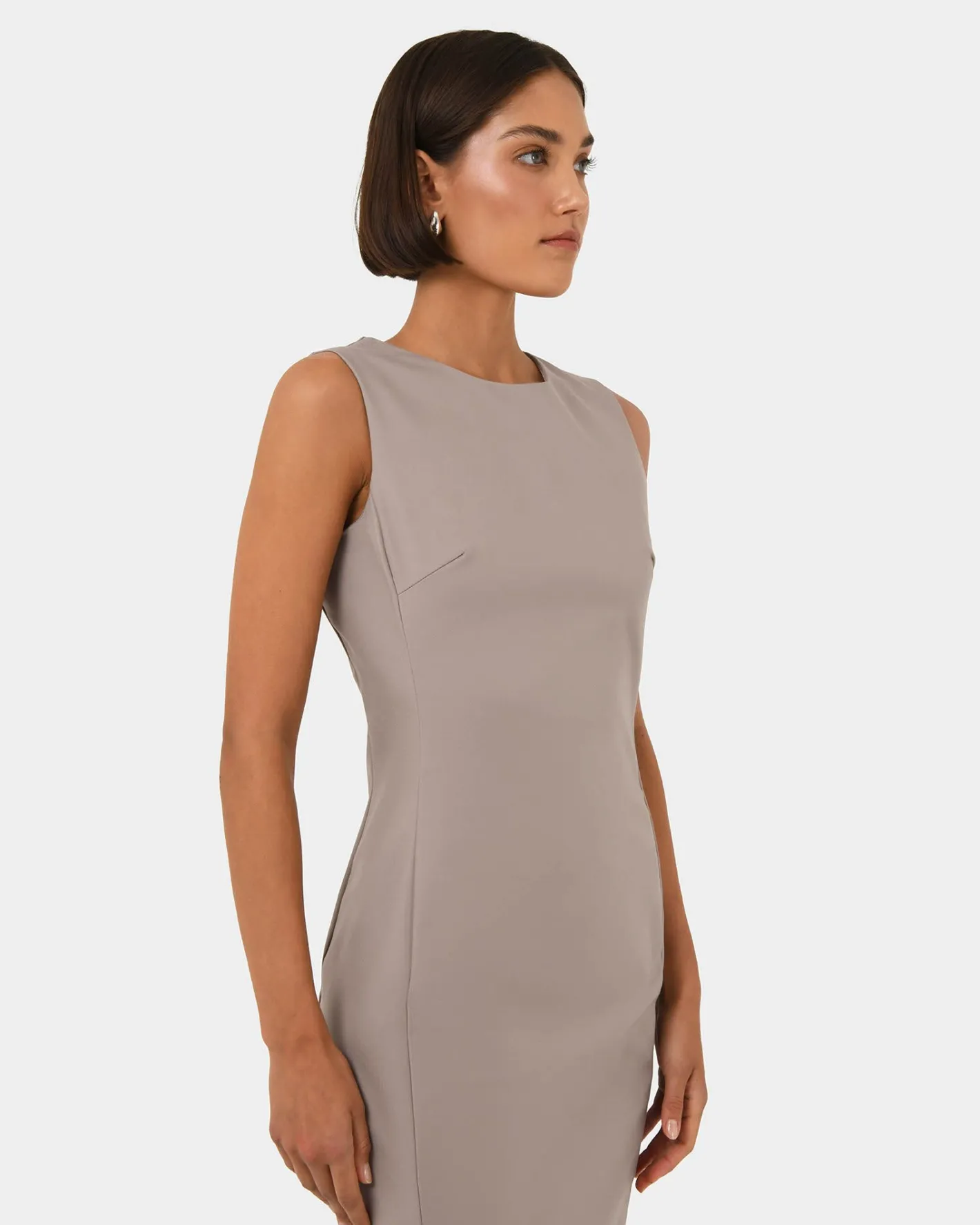 Forcast Taylor Fitted Dress Stone