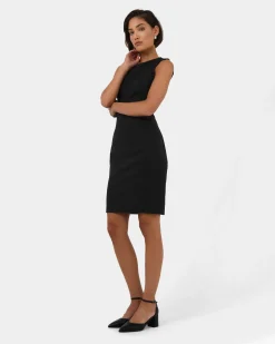 Forcast Taylor Fitted Dress Black New