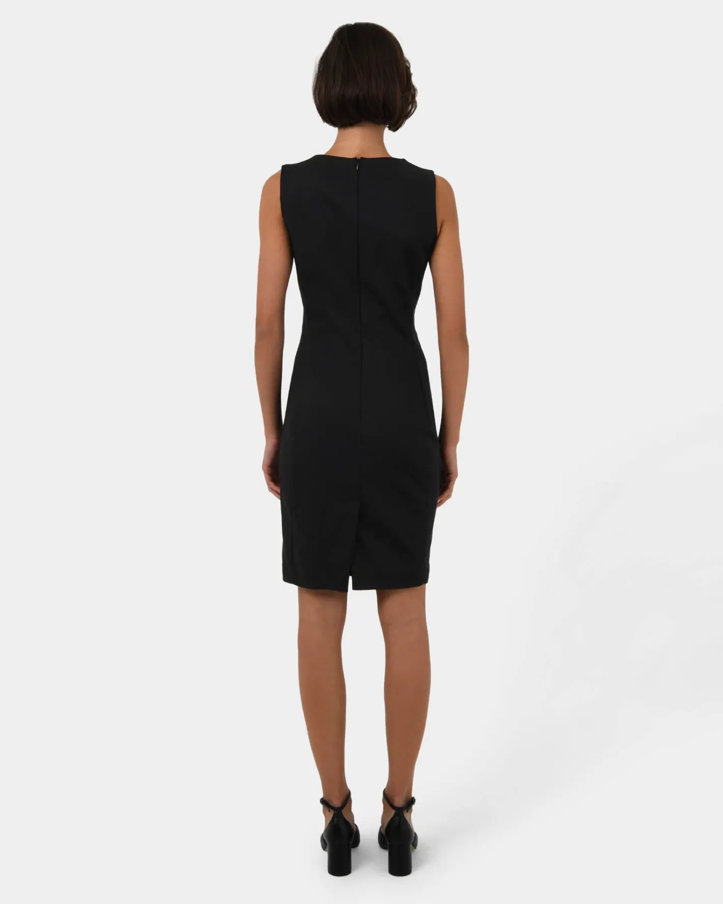 Forcast Taylor Fitted Dress Black New