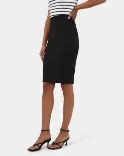 Forcast Taylor Pencil Skirt Black Discount