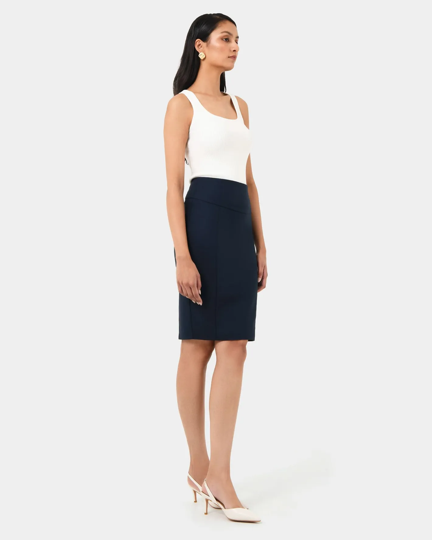 Forcast Taylor Pencil Skirt Navy Best