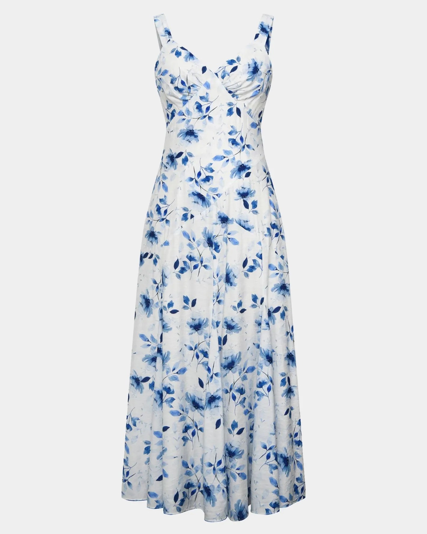 Forcast Tessie Godet Panel Dress Watercolour Clearance