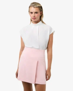 Forcast Tiara High Neck Shell Top White