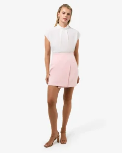 Forcast Tiara High Neck Shell Top White