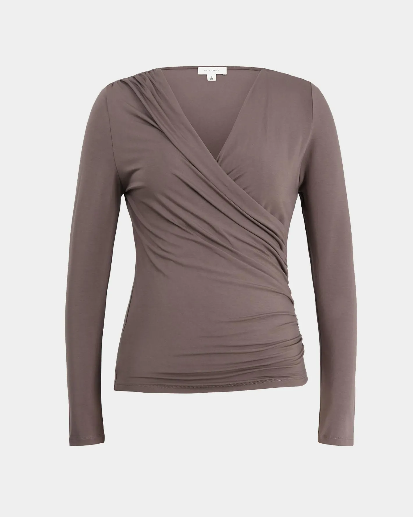 Forcast Tika Crossover Ruched Top Mocha Sale