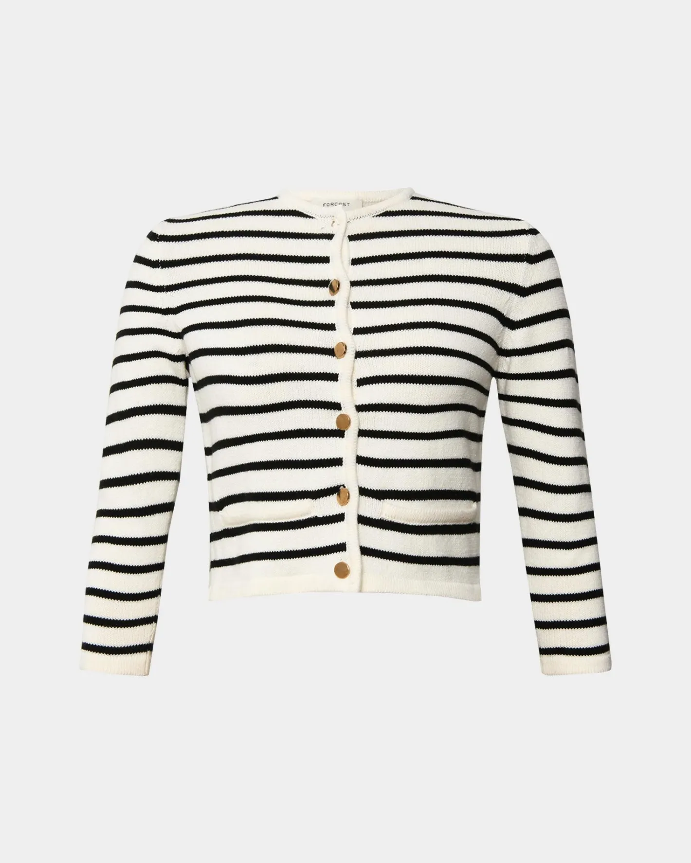 Forcast Tokyo Crop Cardigan Ivory & Black Best