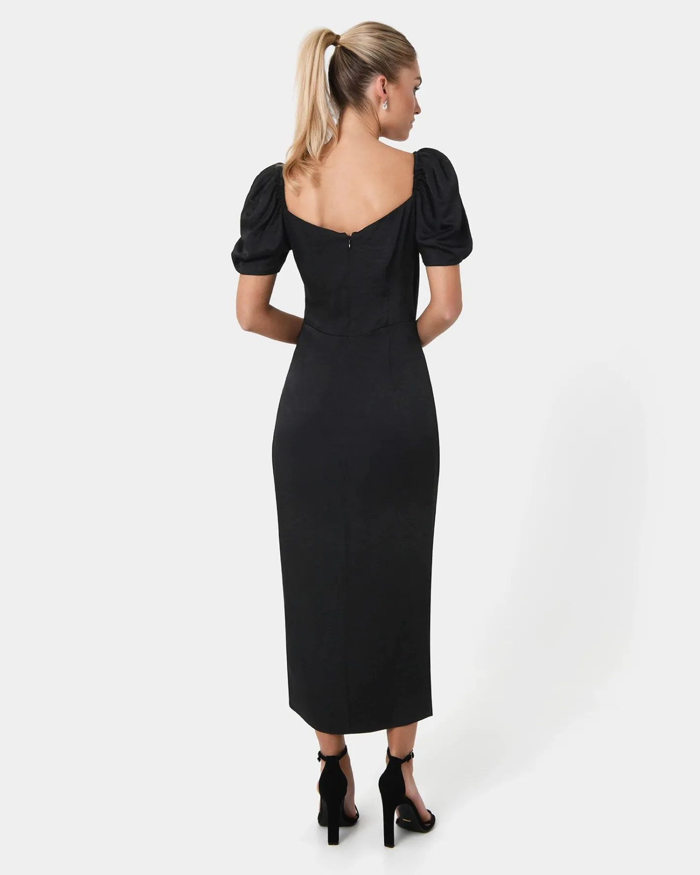 Forcast Trixie Front Crossover Dress Black Outlet