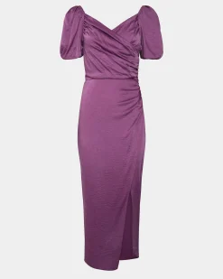Forcast Trixie Front Crossover Dress Dark Violet Outlet