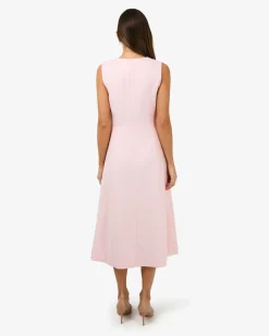 Forcast Valena Tweed Midi Dress Pastel Pink Best