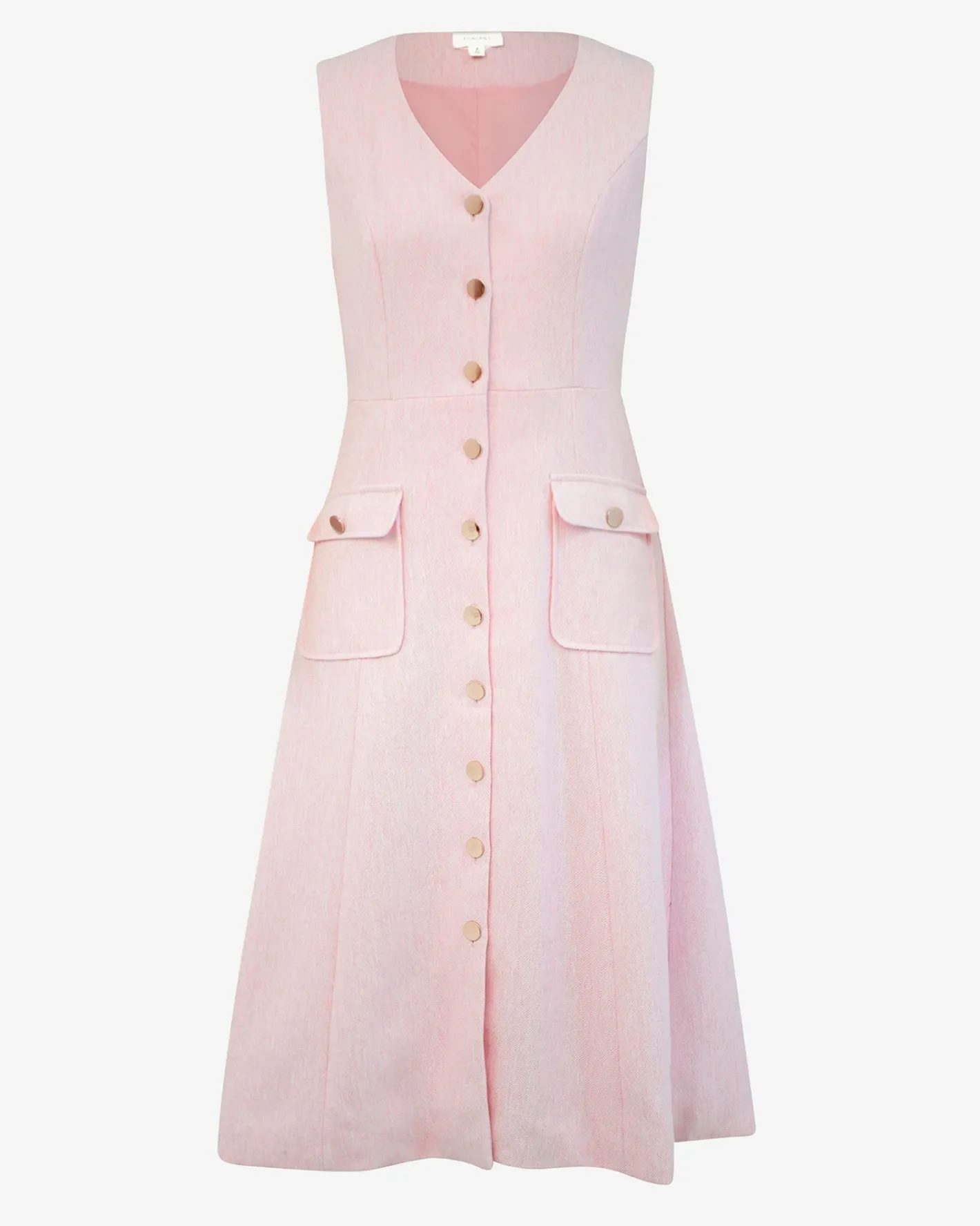 Forcast Valena Tweed Midi Dress Pastel Pink Best