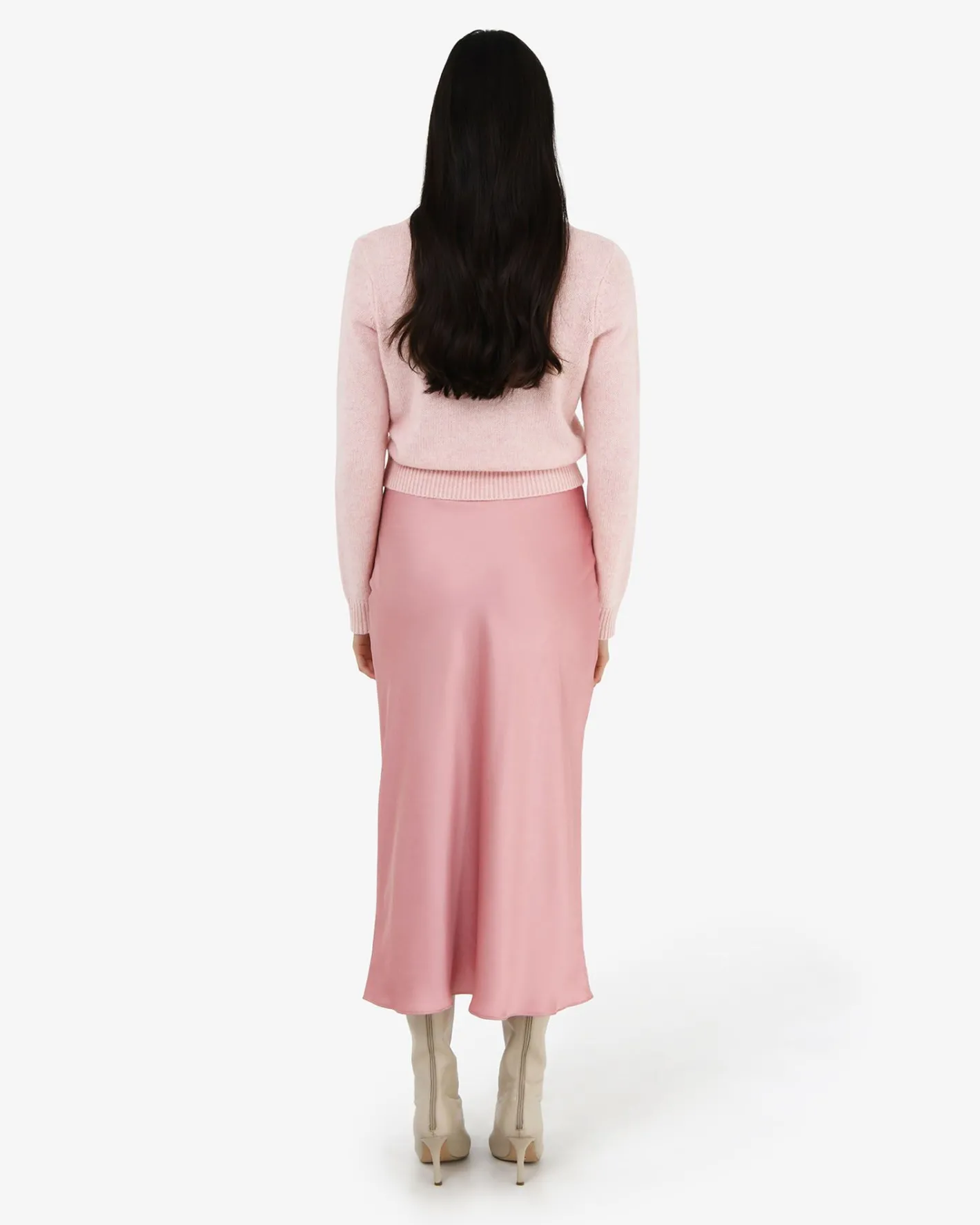 Forcast Valeria A-line Satin Skirt Pink Sale