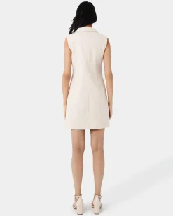 Forcast Valeria Buttoned Linen Dress Oatmeal Best