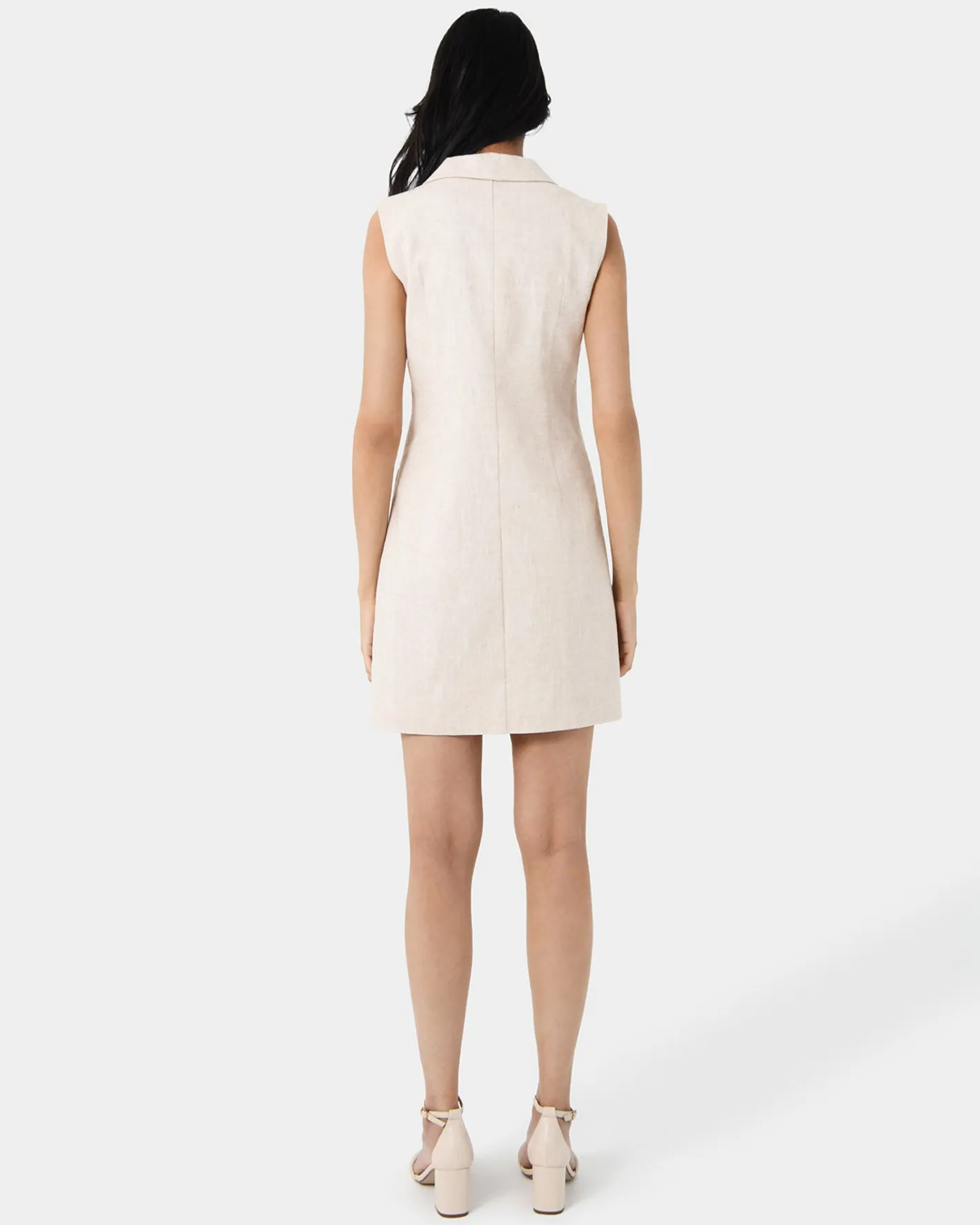Forcast Valeria Buttoned Linen Dress Oatmeal Best