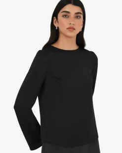 Forcast Valeria Long Sleeve Top Black Best