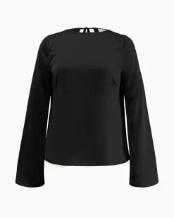 Forcast Valeria Long Sleeve Top Black Best