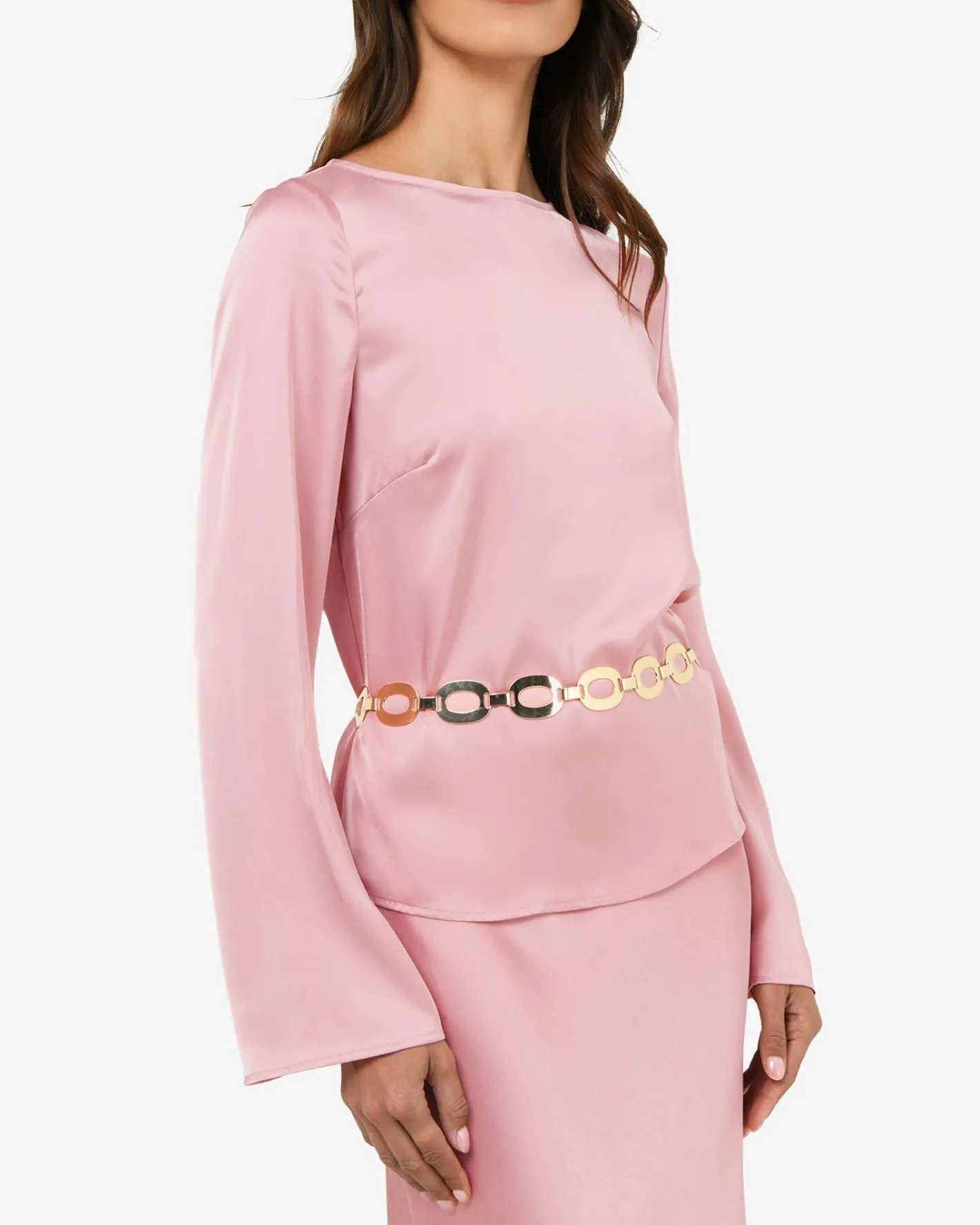 Forcast Valeria Long Sleeve Top Pink Hot